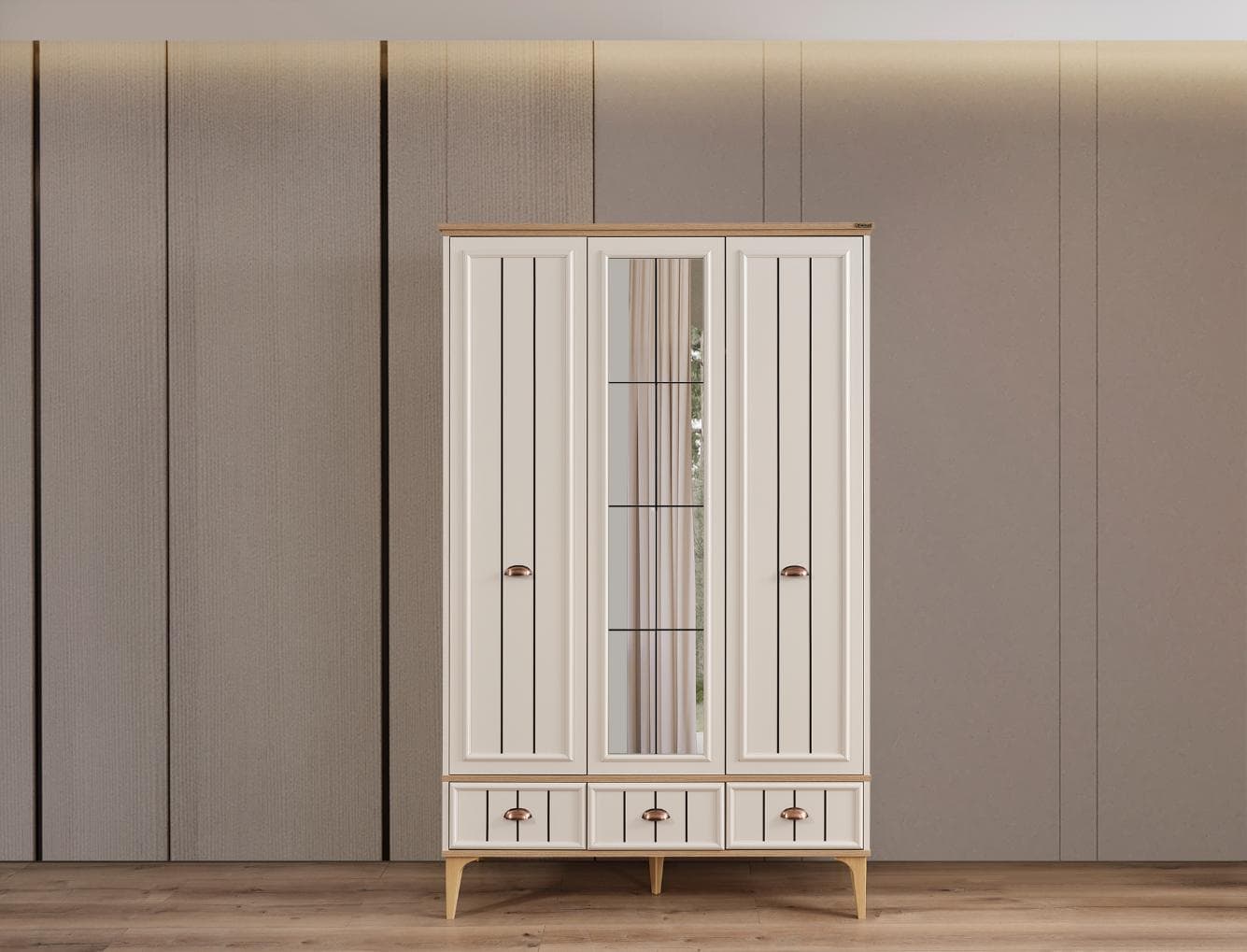 Bella 3 DOORS WARDROBE (130 CM) X